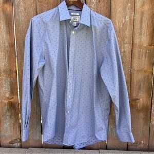 JOS A BANK 1905 Men’s Blue Dress Shirt Tailored Fit Non-Iron Long Sleeve 16.5 36